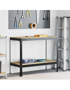 Banchi da lavoro Nero 115 x 55 x 91 cm Legno multistrato