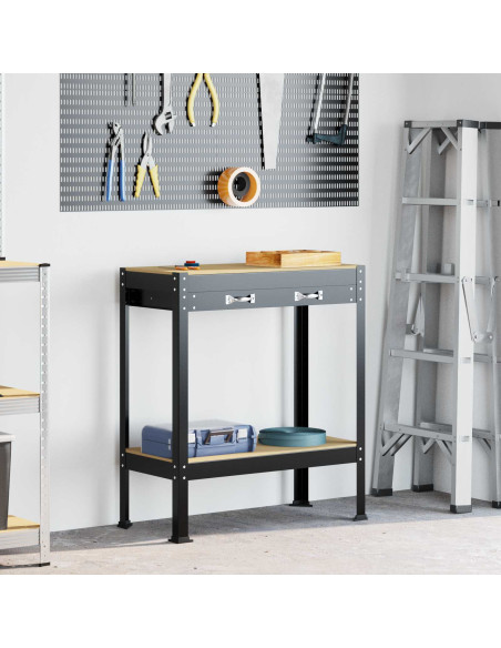 Banchi da lavoro Nero 80 x 40 x 91 cm Legno multistrato