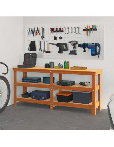 Banco da lavoro Marrone cerato 181.5 x 50 x 80 cm Pino massello