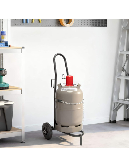 Carrello Manuale Nero e Rosso 49 x 49 x 101 cm Acciaio