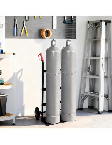 Carrello Manuale Nero e Rosso 63 x 43,5 x 110 cm Acciaio