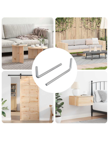 Chiave Esagonale 2 pcs Argento 32 x 86 mm Acciaio