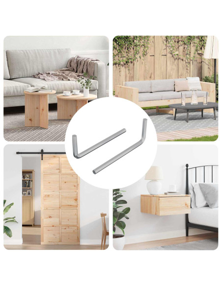 Chiave Esagonale 2 pcs Argento 32 x 86 mm Acciaio