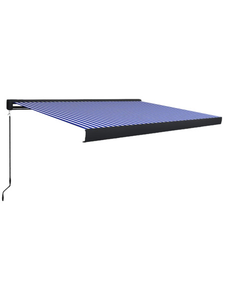 Tenda a Cassonetto Manuale 400x300 cm Blu e Bianca