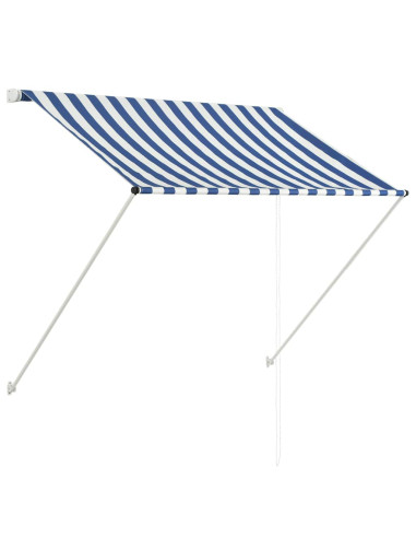 Tenda da Sole Retrattile 100x150 cm Blu e Bianco