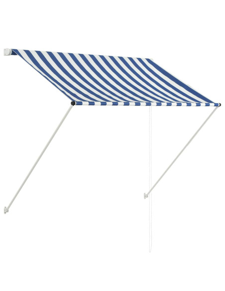 Tenda da Sole Retrattile 100x150 cm Blu e Bianco
