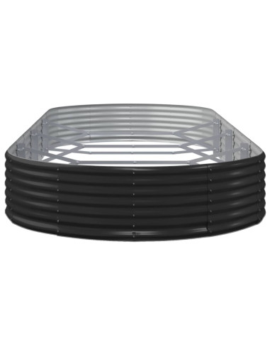 Letto da Giardino in Acciaio a Polvere 373x140x36 cm Antracite