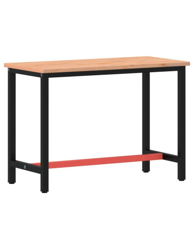 Banco da Lavoro 115x55x81,5 cm Legno Massello Faggio e Metallo