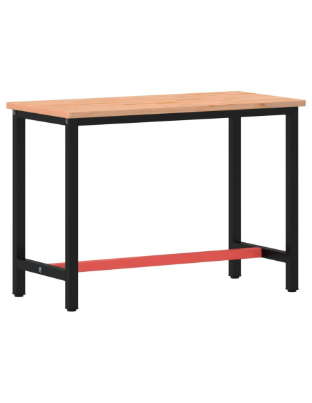 Banco da Lavoro 115x55x81,5 cm Legno Massello Faggio e Metallo