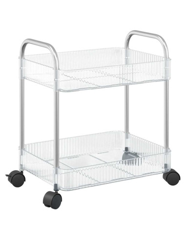 Carrello Portaoggetti a 2 Livelli 37x28x43,5 cm in Acrilico