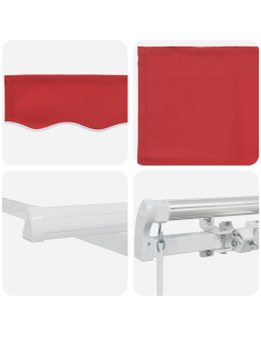 Tenda Retrattile Rosso 350 x 250 cm Poliestere e Alluminio