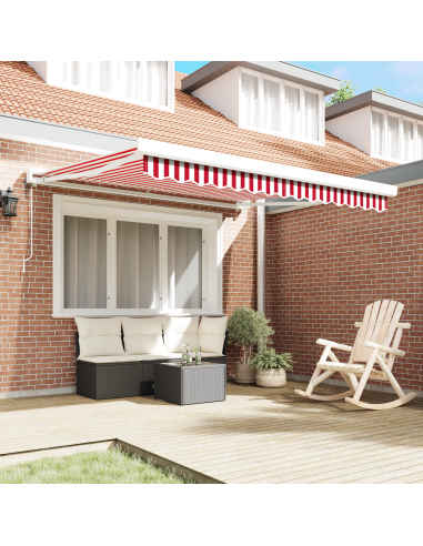 Tenda da Sole Rosso e Bianco 350 x 250 x 165 cm