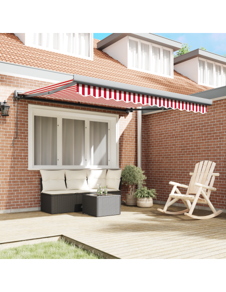 Tenda da Sole Rosso e Bianco 350 x 250 x 165 cm