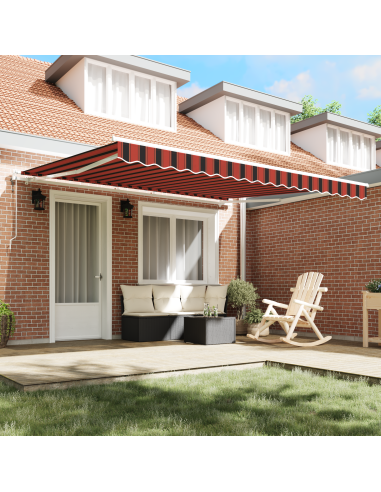 Tenda Retrattile arancione e marrone 400 × 300 cm Tessuto