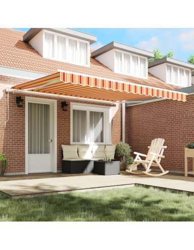 Tenda Retrattile Giallo e Arancione 400 × 300 cm Tessuto