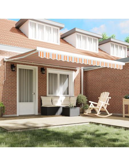 Tenda Retrattile Multicolore 400 × 300 cm Tessuto e Metallo