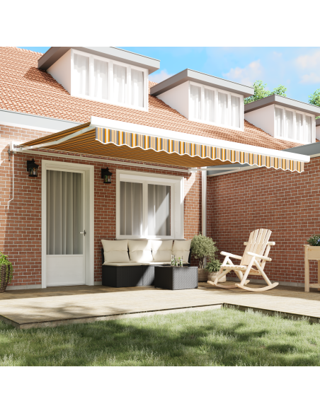 Tenda Retrattile Multicolore 400 × 300 cm Tessuto e Metallo