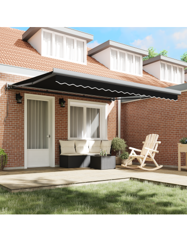 Tenda da Sole Nero 400 x 300 x 165 cm Poliestere e Alluminio