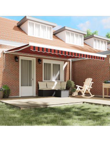 Tenda da Sole Arancione e Marrone 450 x 300 x 165 cm