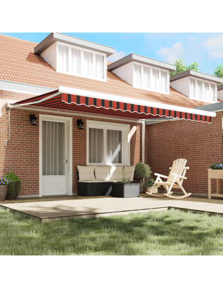 Tenda da Sole Arancione e Marrone 450 x 300 x 165 cm