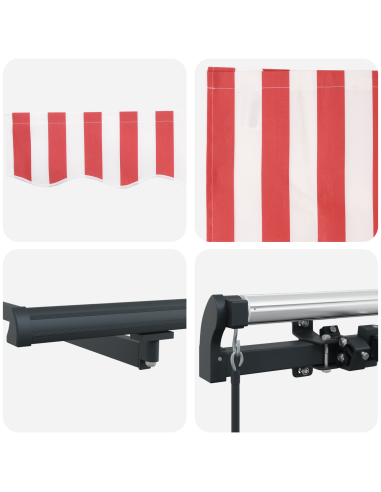 Tenda Retrattile Rosso e Bianco 450 × 350 cm