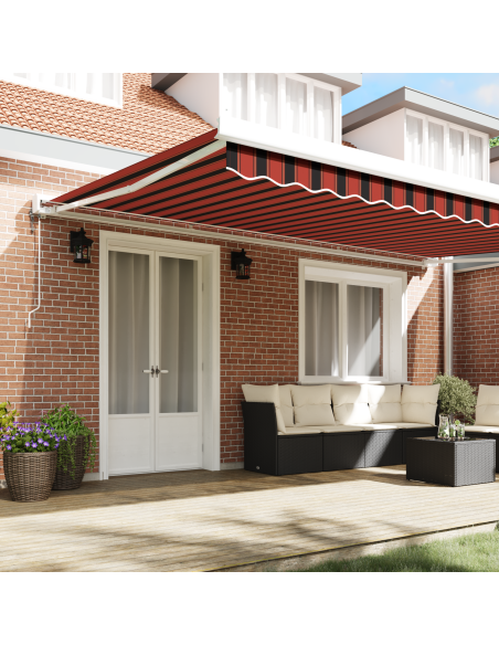 Tenda da Sole Arancione e Marrone 500 x 300 x 165 cm