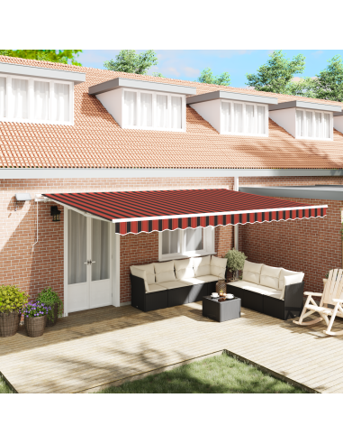 Tenda Retrattile con arancione e marrone 500 ×350 cm Tessuto