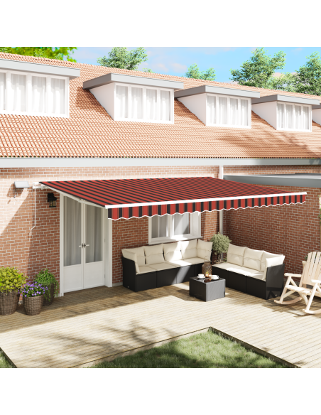 Tenda Retrattile con arancione e marrone 500 ×350 cm Tessuto