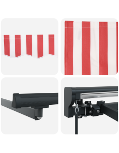 Tenda Retrattile Rosso e Bianco 400 × 300 cm