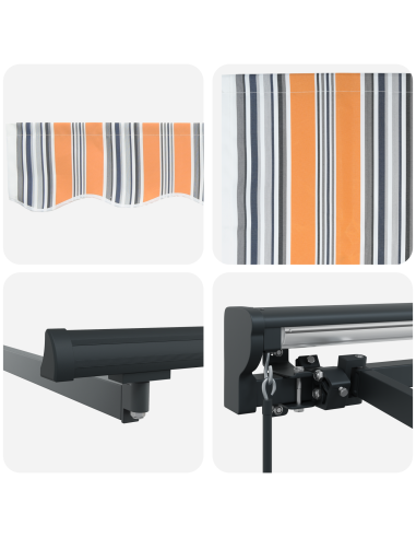 Tenda Retrattile Blu e Arancione 400 × 300 cm