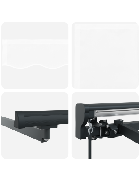 Tenda Retrattile Bianco 400 × 300 cm Poliestere e Metallo