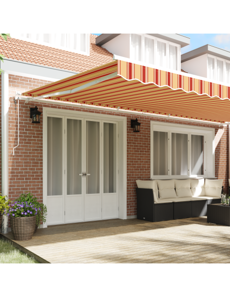 Tenda Retrattile Giallo e Arancione 600 × 300 cm Tessuto