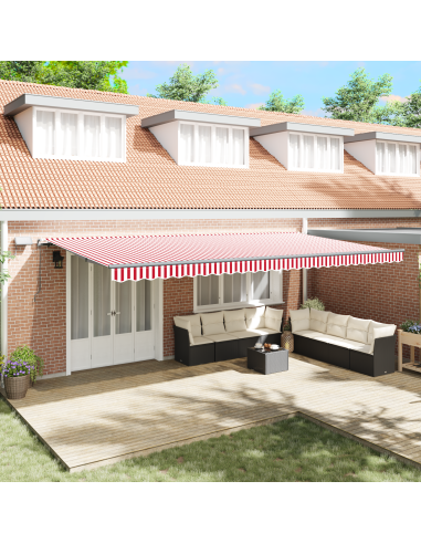 Tenda Retrattile Rosso e bianco 600 ×300 cm Tessuto