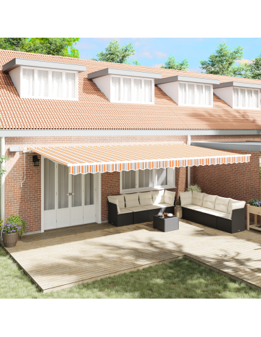 Tenda Retrattile Multicolore 600 × 300 cm Tessuto e acciaio