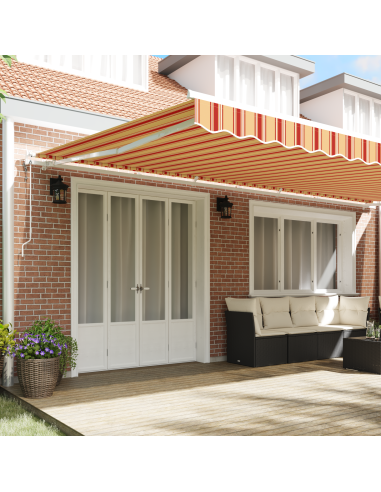 Tenda Retrattile Giallo e Arancione 600 × 350 cm Tessuto