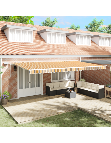 Tenda Retrattile Multicolore 600 × 350 cm Tessuto e acciaio