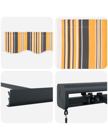 Tenda Retrattile Multicolore 300 x 250 cm Tessuto e Metallo