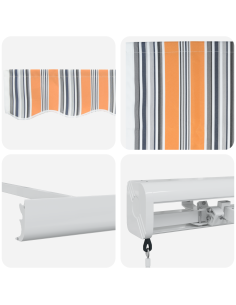 Tenda Retrattile Multicolore 350 x 250 cm Tessuto e Metallo