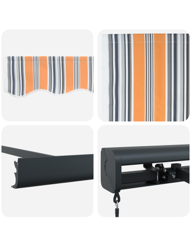 Tenda Retrattile Multicolore 350 x 250 cm Tessuto e Metallo