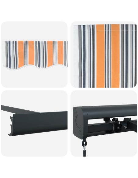 Tenda Retrattile Multicolore 350 x 250 cm Tessuto e Metallo