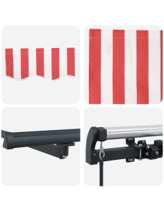 Tenda Retrattile Rosso e Bianco 400 × 300 cm