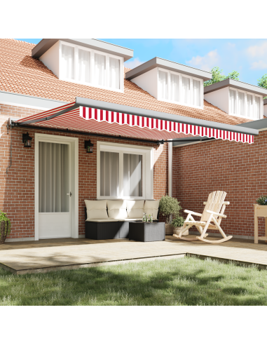 Tenda da Sole Rosso e Bianco 400 x 300 x 165 cm