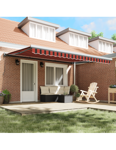 Tenda da Sole Arancione e Marrone 450 x 300 x 165 cm