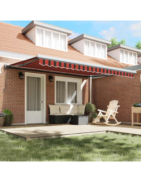 Tenda da Sole Arancione e Marrone 450 x 300 x 165 cm