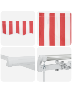 Tenda Retrattile Rosso e Bianco 600 × 300 cm