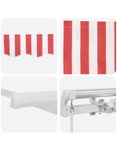 Tenda Retrattile Rosso e Bianco 600 × 300 cm