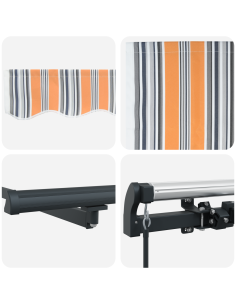 Tenda Retrattile Multicolore 600 × 300 cm Poliestere e Acciaio