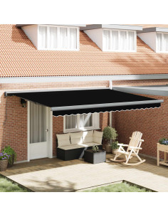 Tenda Retrattile Nero 4 × 3 m Tela e Alluminio