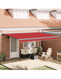 Tenda Retrattile Rosso 4 × 3 m Tela e Alluminio