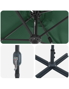 Ombrello da giardino Verde 370 x 197 x 239 cm